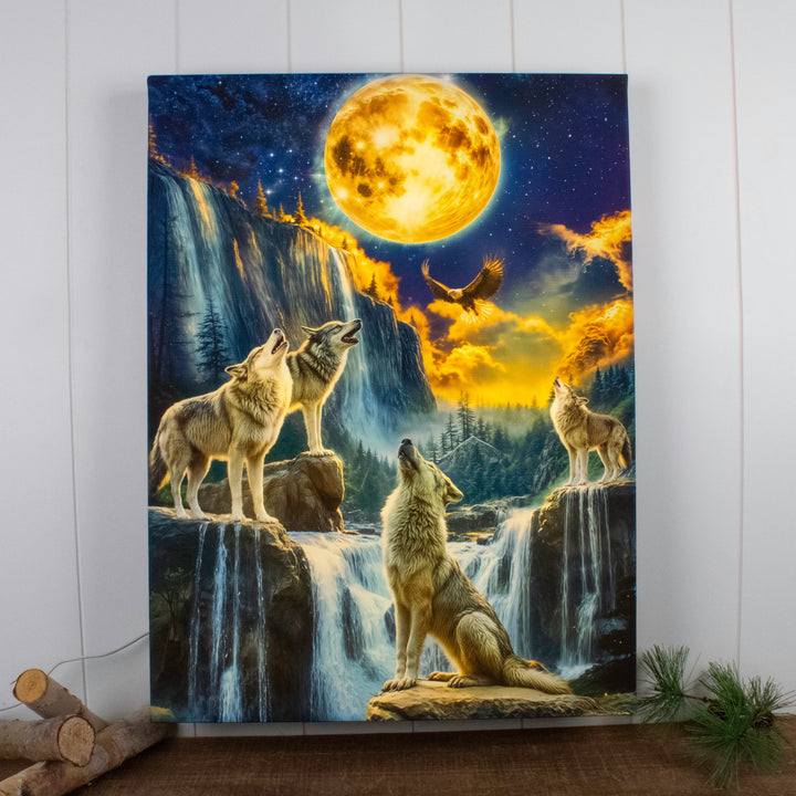 Call of the Wild 18x24 Fully Illuminated LED Wall Art, handcrafted Christmas gift, Grande Place, Lancaster County PA