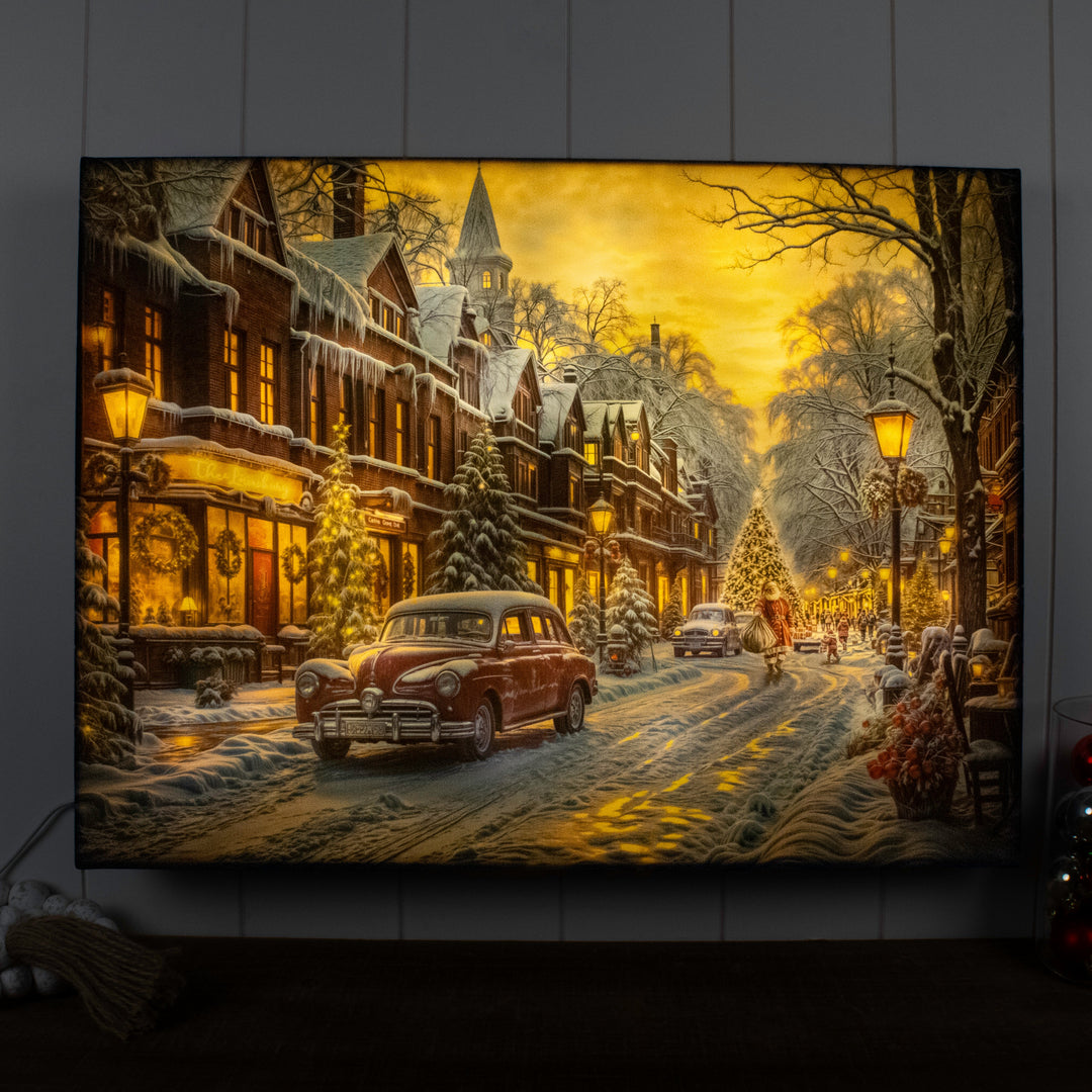 Winter Stroll 18x24 Fully Illuminated LED Wall Art