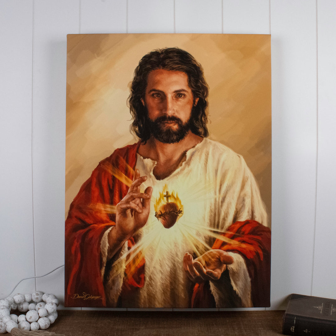 Sacred Heart of Jesus 18x24 Fully Illuminated LED Wall Art