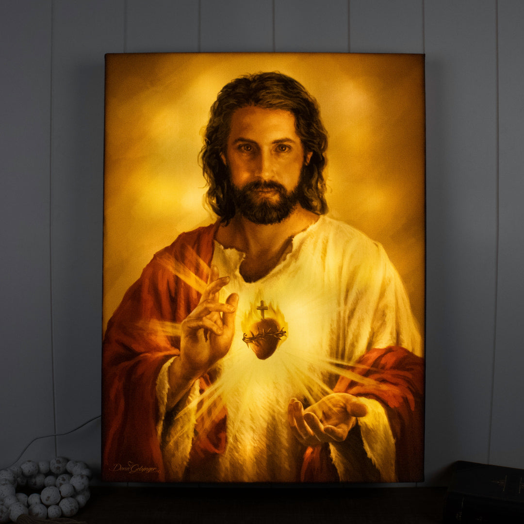 Sacred Heart of Jesus 18x24 Fully Illuminated LED Wall Art