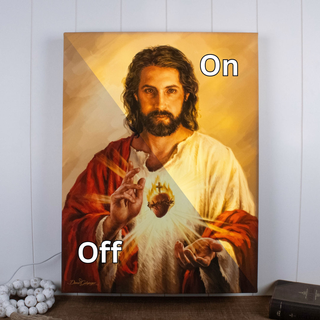 Sacred Heart of Jesus 18x24 Fully Illuminated LED Wall Art