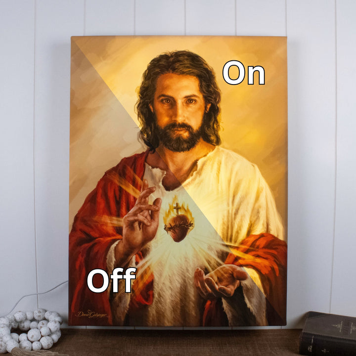 Sacred Heart of Jesus 18x24 Fully Illuminated LED Wall Art