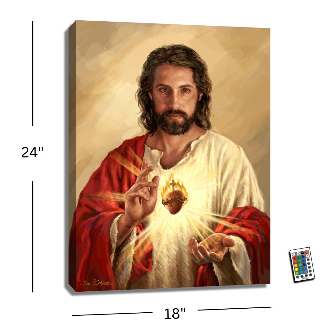 Sacred Heart of Jesus 18x24 Fully Illuminated LED Wall Art