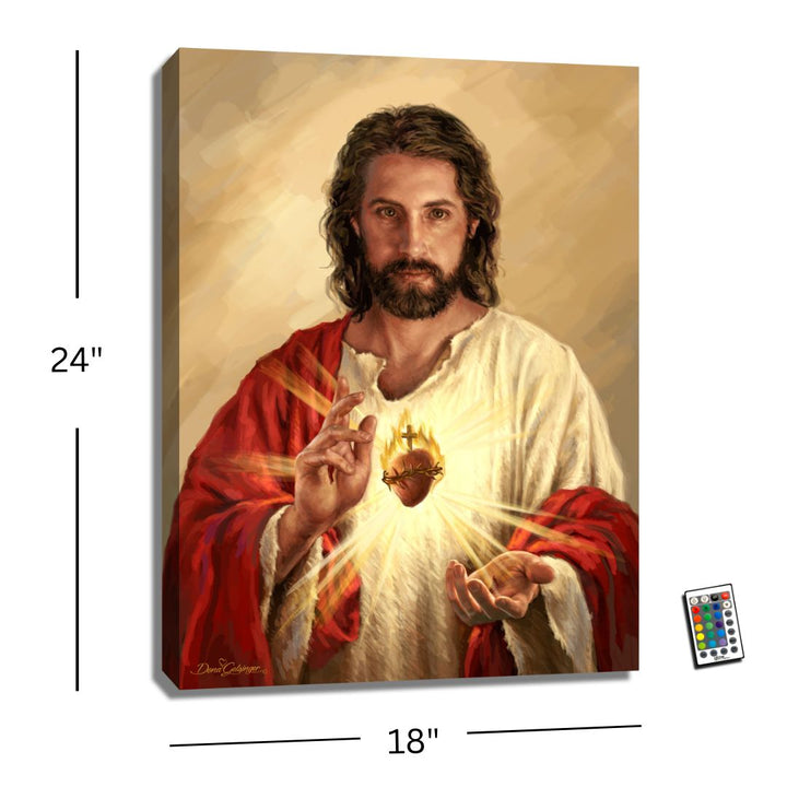 Sacred Heart of Jesus 18x24 Fully Illuminated LED Wall Art