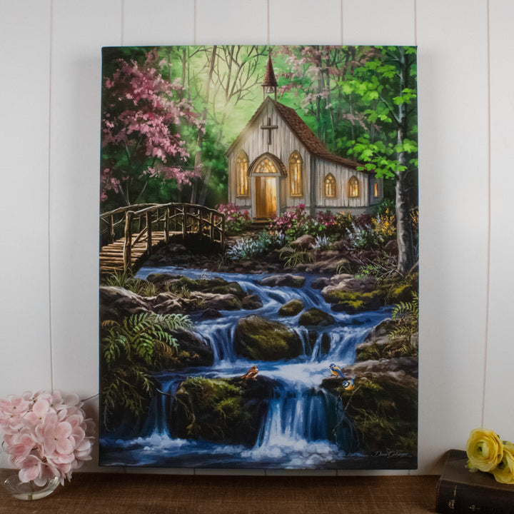 Peaceful Prayer 18x24 Fully Illuminated LED Wall Art