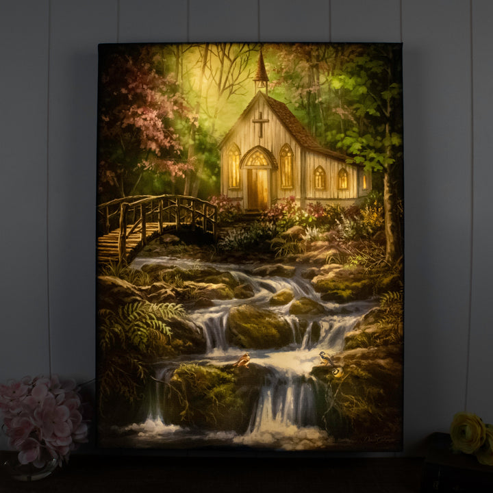 Peaceful Prayer 18x24 Fully Illuminated LED Wall Art