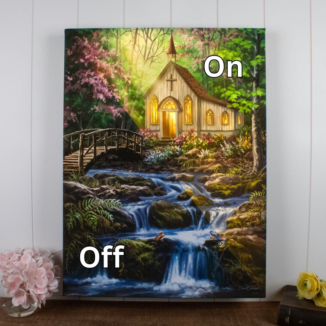 Peaceful Prayer 18x24 Fully Illuminated LED Wall Art