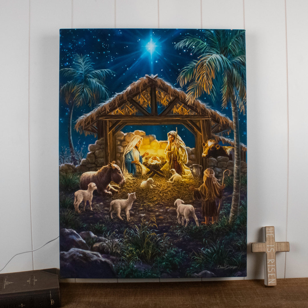 Oh Night Divine 18x24 Fully Illuminated LED Wall Art