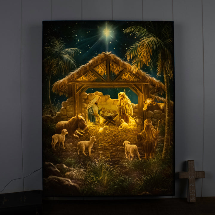 Oh Night Divine 18x24 Fully Illuminated LED Wall Art