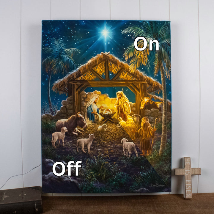 Oh Night Divine 18x24 Fully Illuminated LED Wall Art