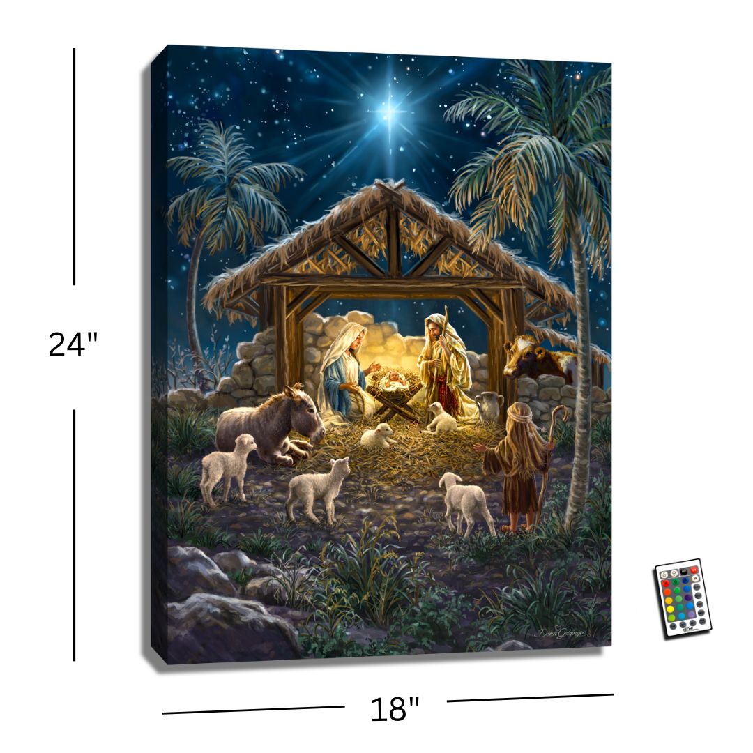 Oh Night Divine 18x24 Fully Illuminated LED Wall Art