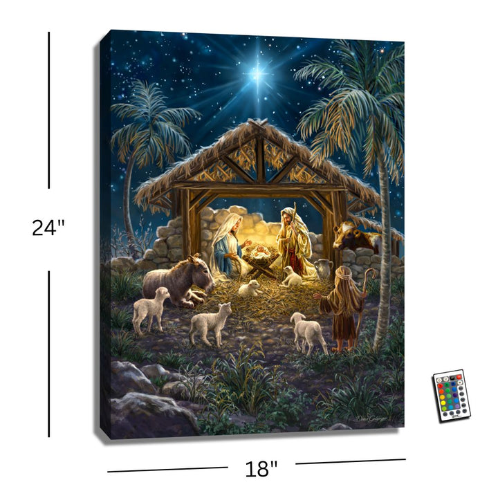 Oh Night Divine 18x24 Fully Illuminated LED Wall Art