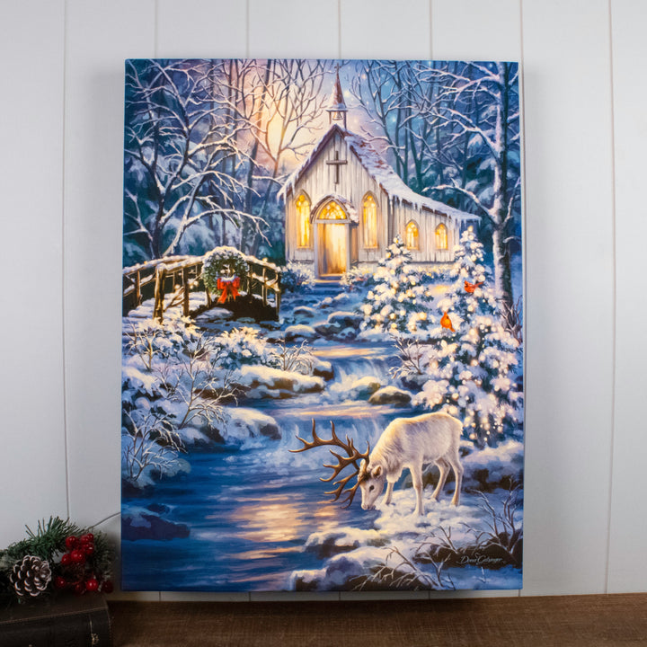 Christmas Prayer 18x24 Fully Illuminated LED Wall Art, handcrafted Christmas gift, Grande Place, Lancaster County PA