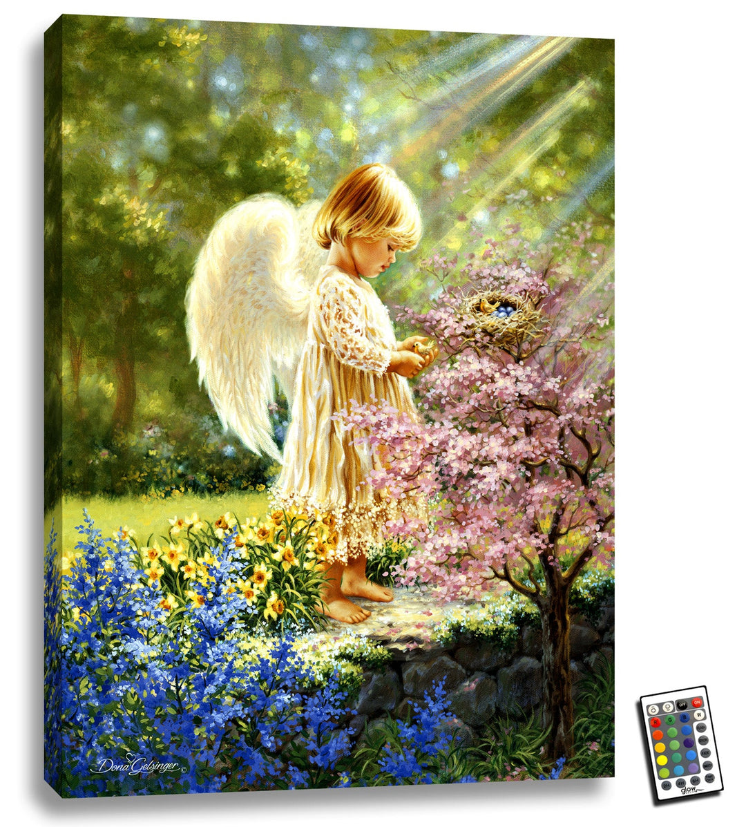 An Angel's Tenderness 18x24 Fully Illuminated LED Wall Art, handcrafted Christmas gift, Grande Place, Lancaster County PA