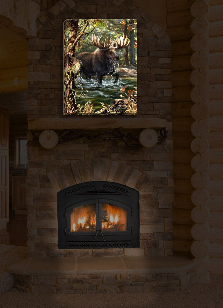 Moose Crossing 18x24 Fully Illuminated LED Wall Art