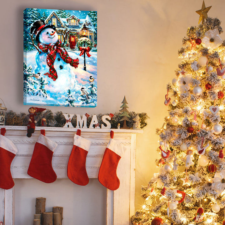 An Old Fashioned Christmas 18x24 Fully Illuminated LED Wall Art
