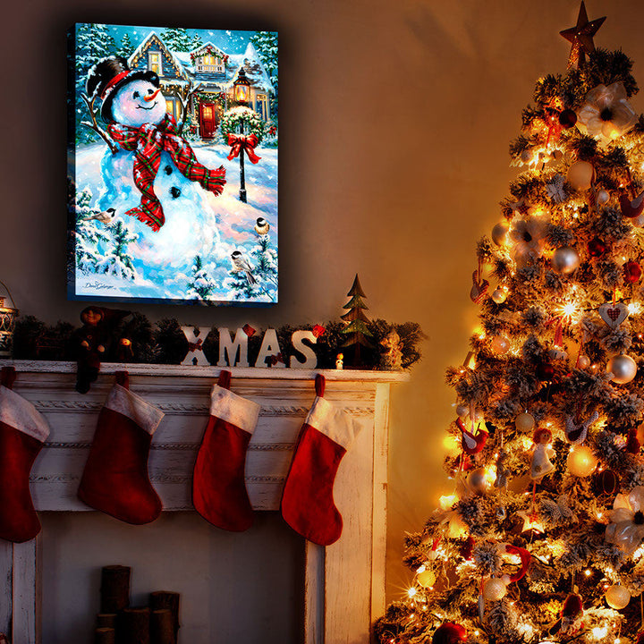 An Old Fashioned Christmas 18x24 Fully Illuminated LED Wall Art