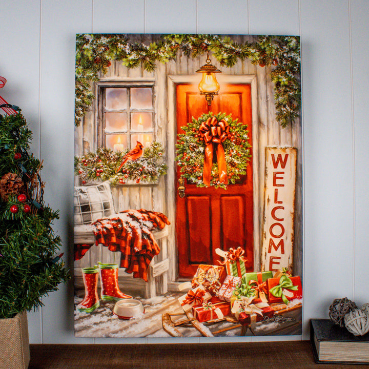 Home For Christmas 18x24 Fully Illuminated LED Wall Art, handcrafted Christmas gift, Grande Place, Lancaster County PA