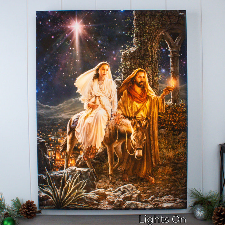 Journey to Bethlehem 18x24 Fully Illuminated LED Wall Art