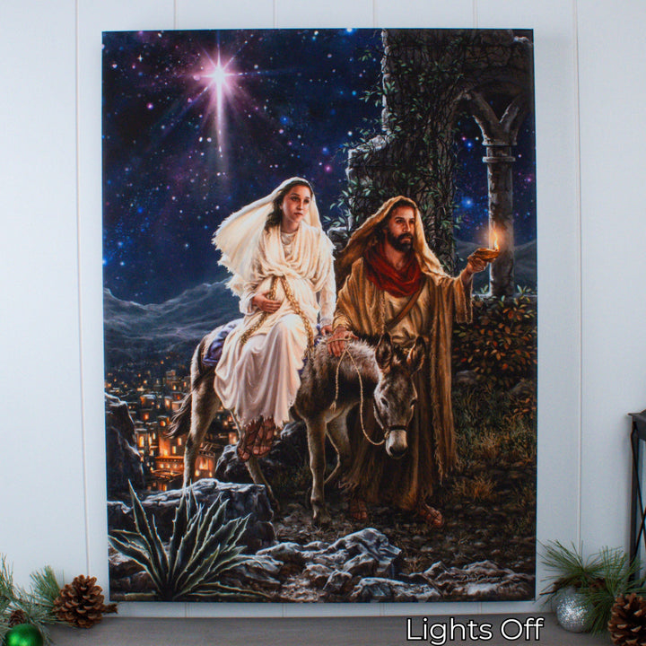 Journey to Bethlehem 18x24 Fully Illuminated LED Wall Art