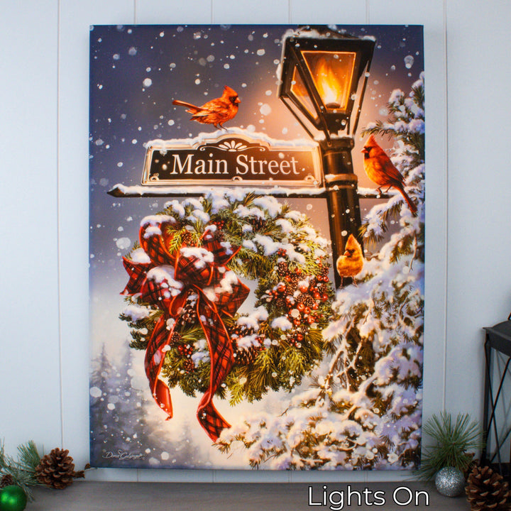 Main Street Christmas 18x24 Fully Illuminated LED Wall Art