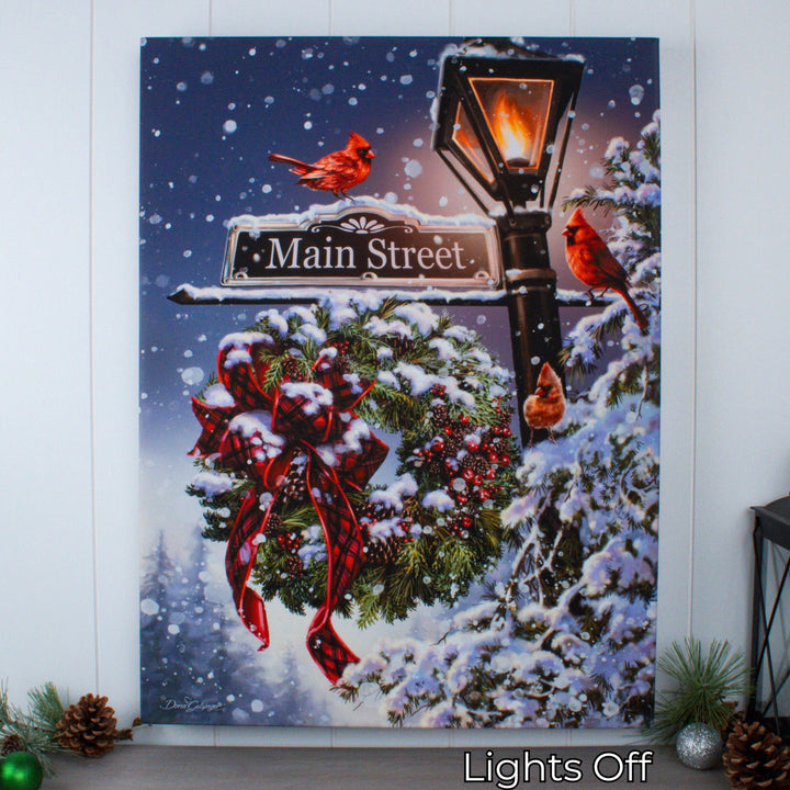 Main Street Christmas 18x24 Fully Illuminated LED Wall Art