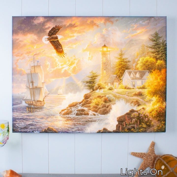 Seaside Light 18x24 Fully Illuminated LED Wall Art
