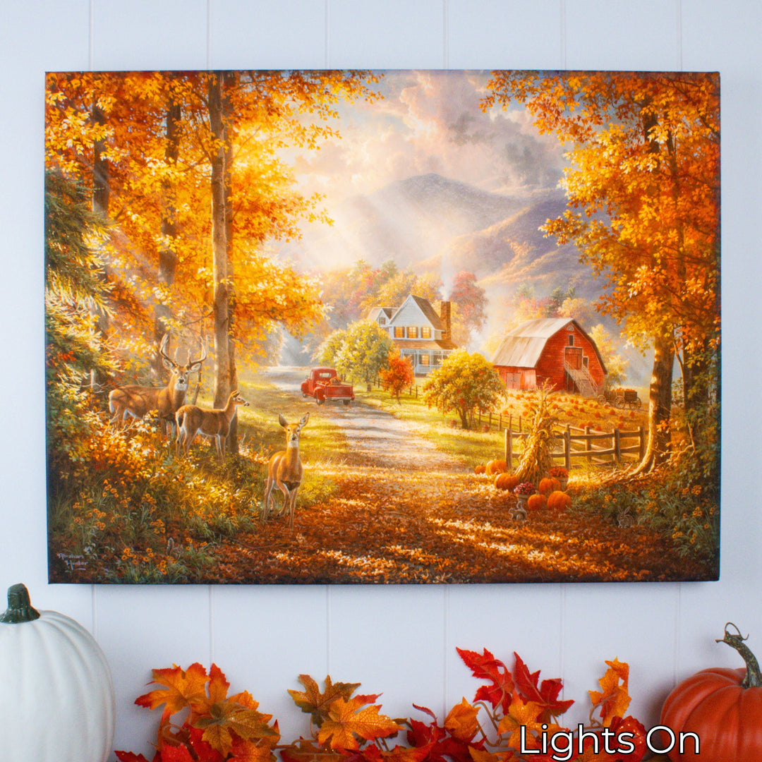 Fall Memories 18x24 Fully Illuminated LED Wall Art
