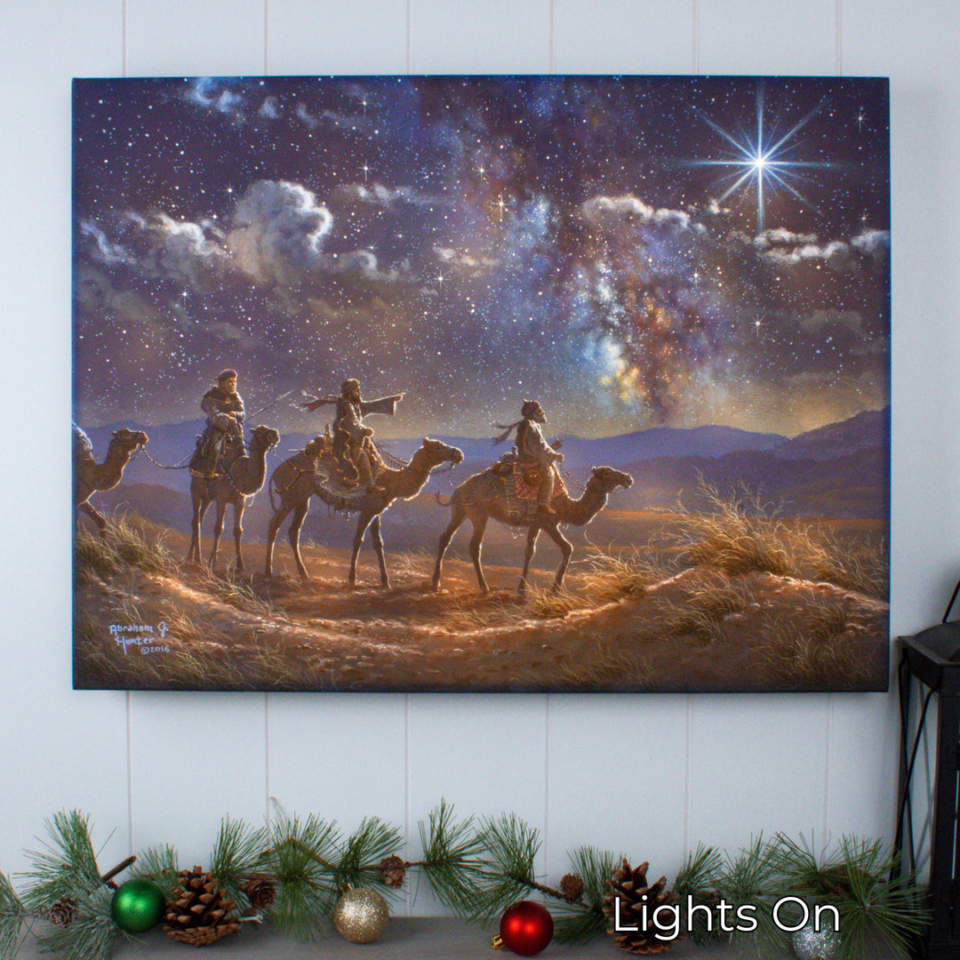 Following the Light 18x24 Fully Illuminated LED Wall Art