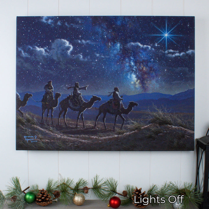 Following the Light 18x24 Fully Illuminated LED Wall Art