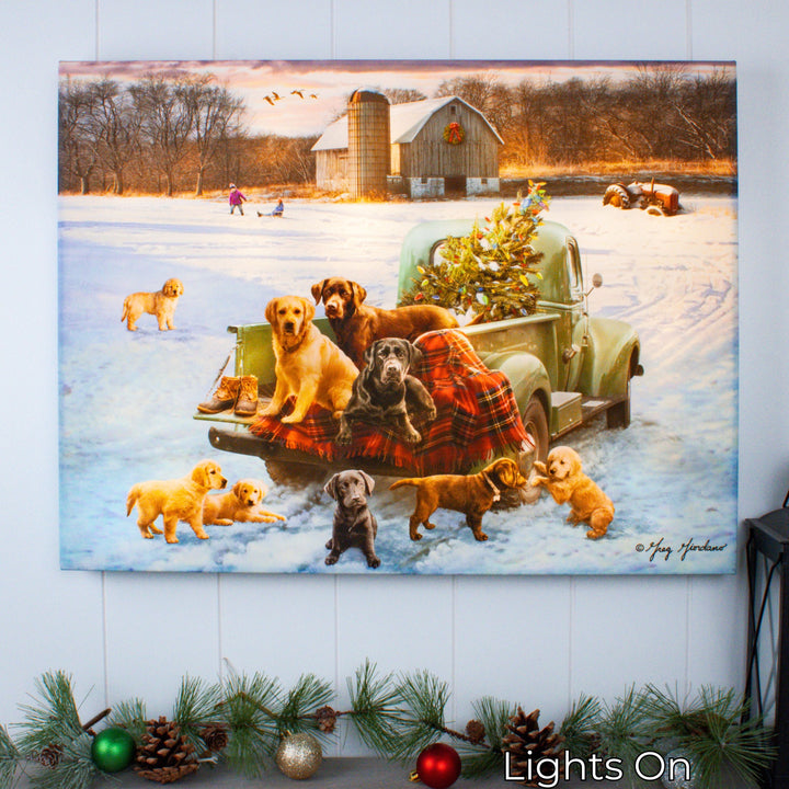 Pups and Pick up 18x24 Fully Illuminated LED Wall Art