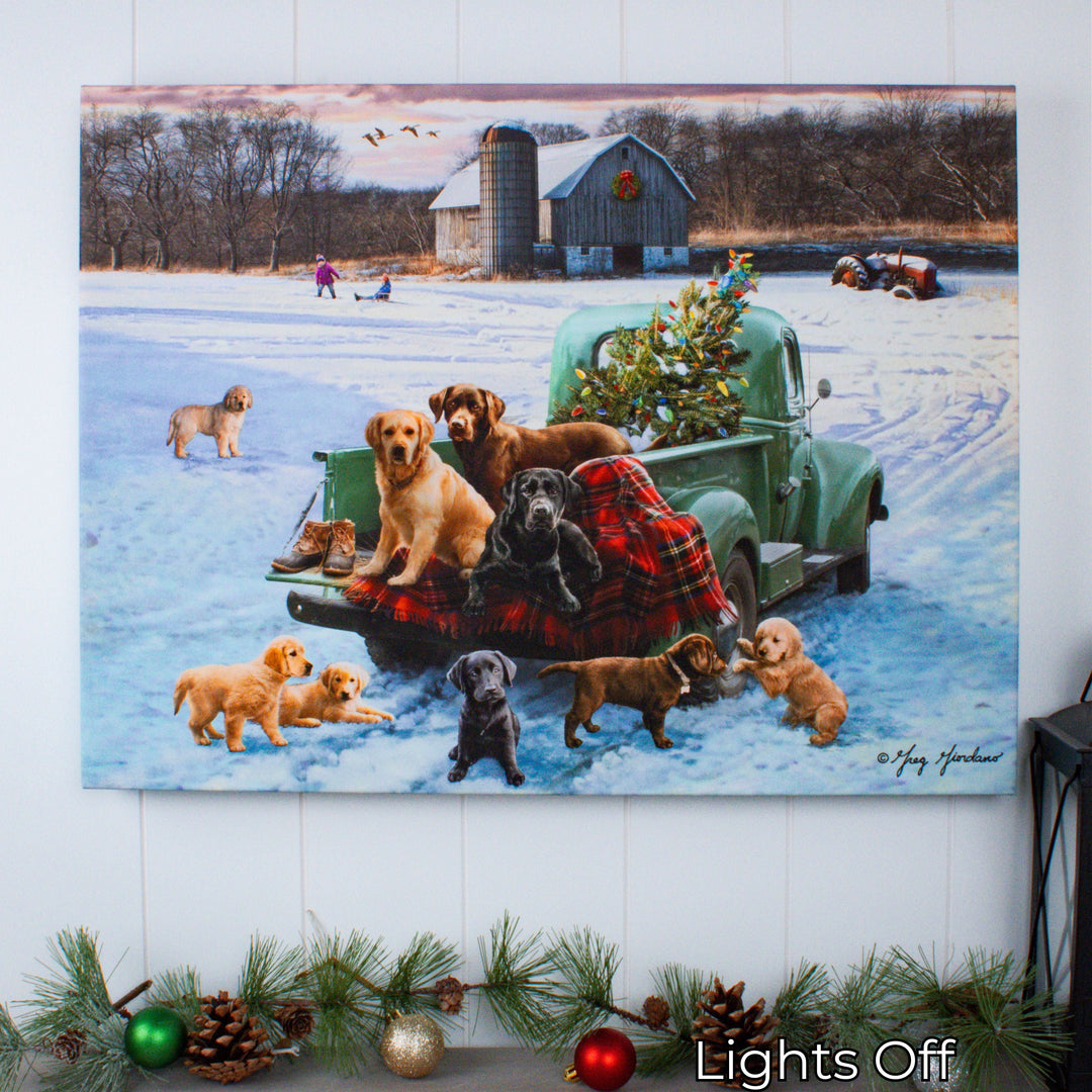Pups and Pick up 18x24 Fully Illuminated LED Wall Art