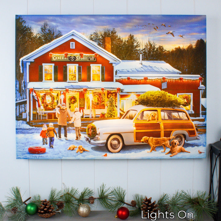 Christmas General Store 18x24 Fully Illuminated LED Wall Art