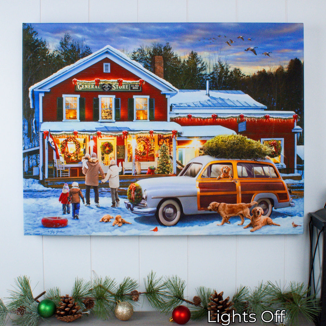 Christmas General Store 18x24 Fully Illuminated LED Wall Art