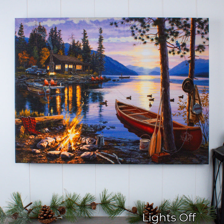 Mountain Retreat 18x24 Fully Illuminated LED Wall Art