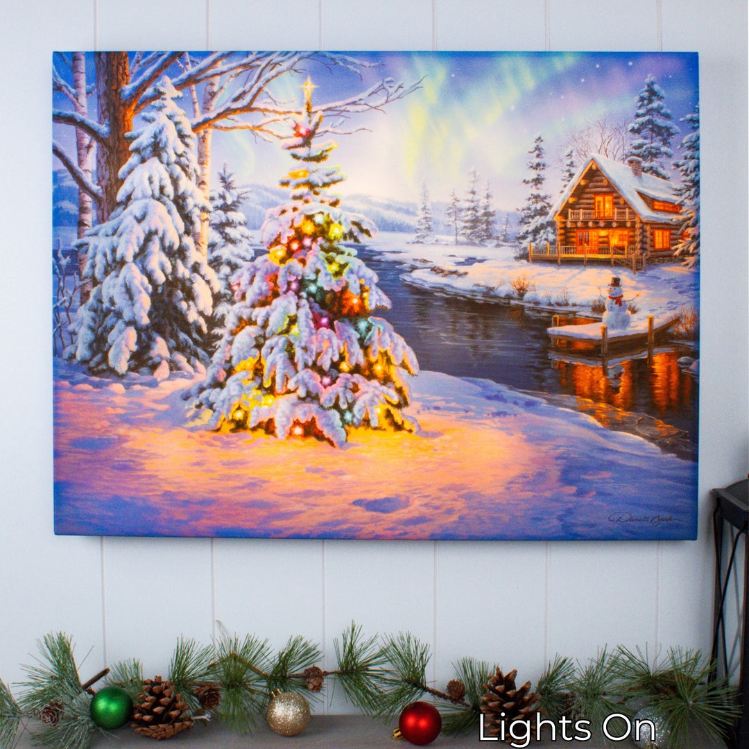 Woodland Christmas 18x24 Fully Illuminated LED Wall Art