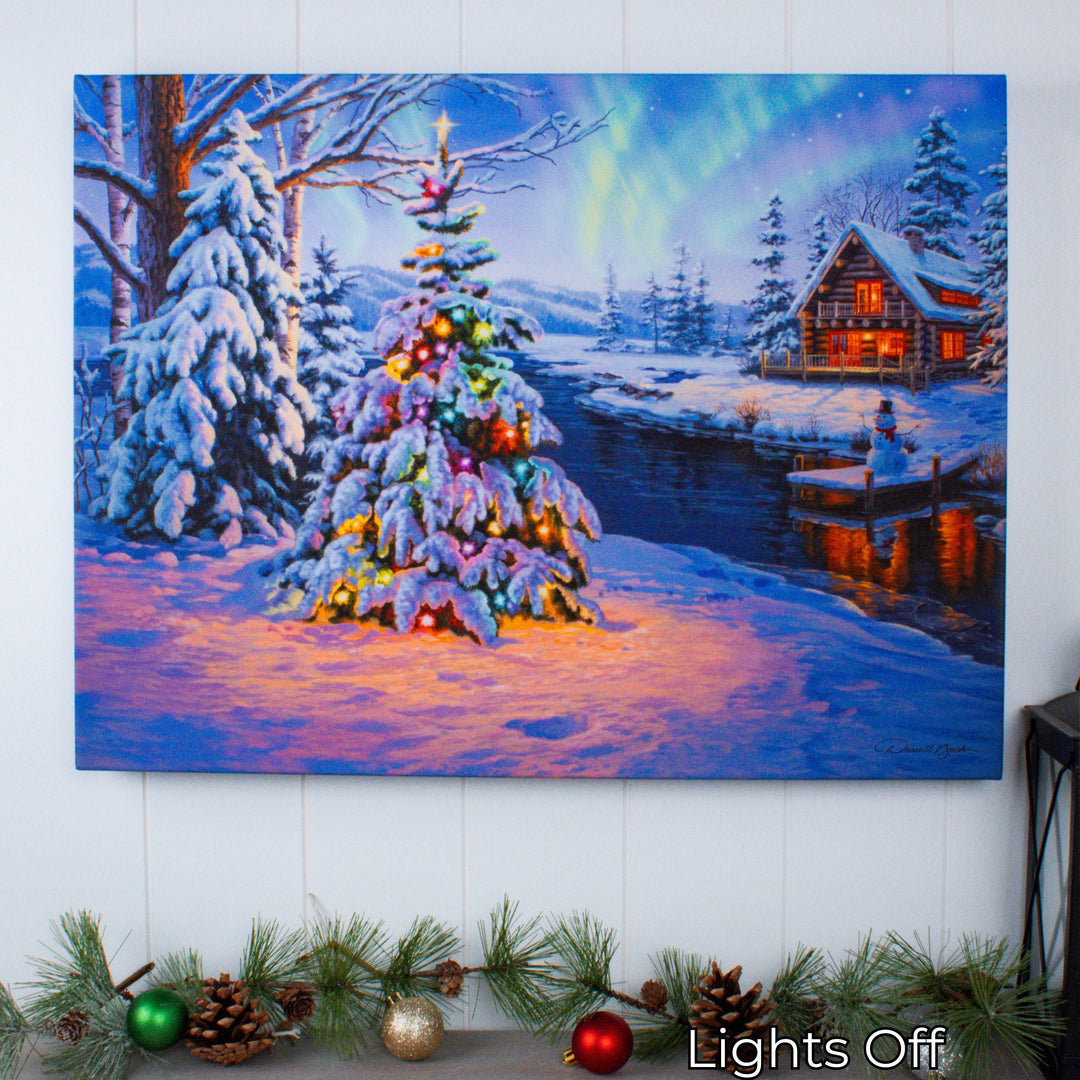 Woodland Christmas 18x24 Fully Illuminated LED Wall Art