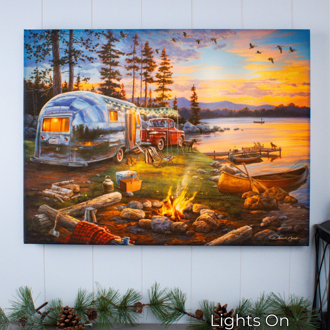 Happy Campers 18x24 Fully Illuminated LED Wall Art