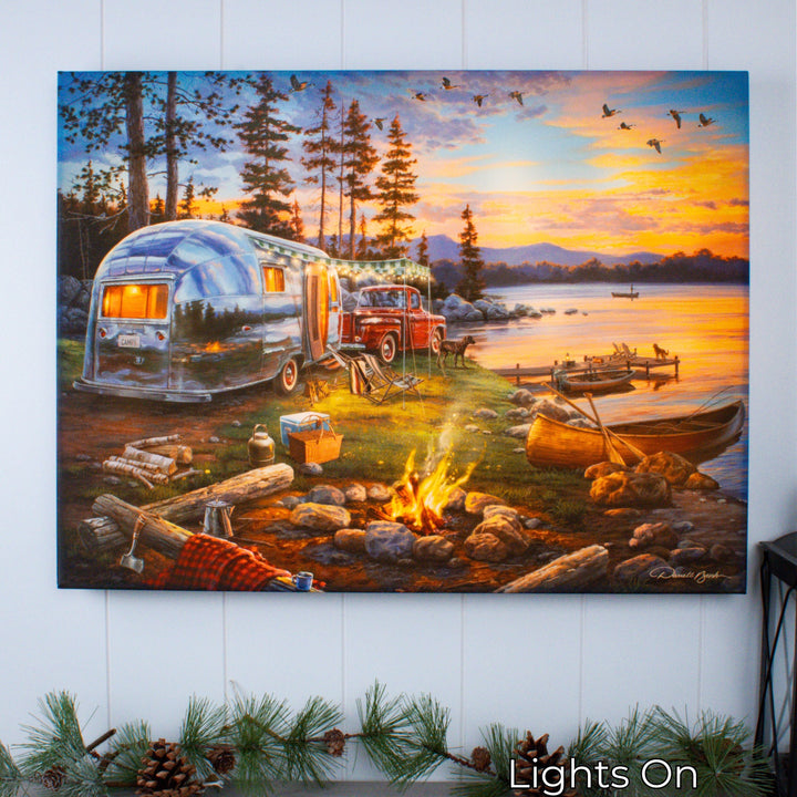 Happy Campers 18x24 Fully Illuminated LED Wall Art