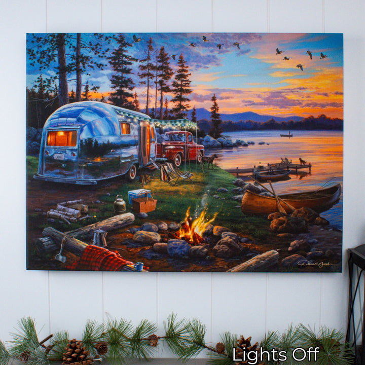 Happy Campers 18x24 Fully Illuminated LED Wall Art