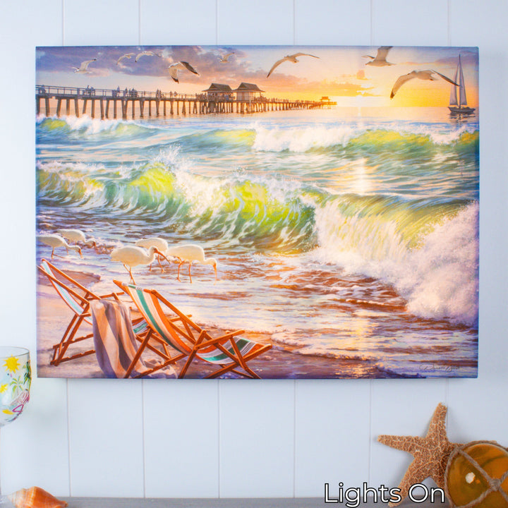 Seaside Escape 18x24 Fully Illuminated LED Wall Art