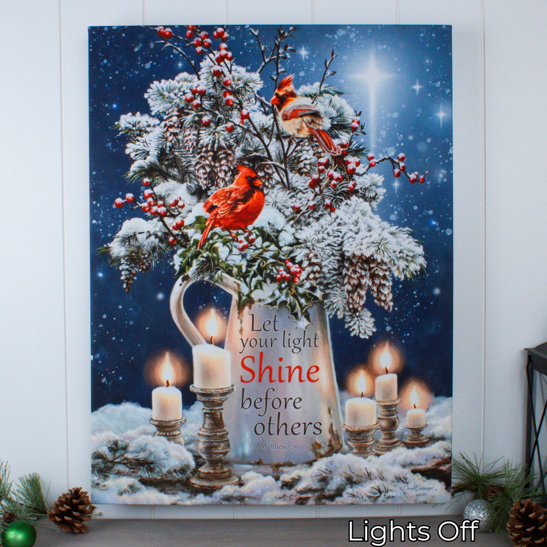 Candle Light Christmas 18x24 Fully Illuminated LED Wall Art