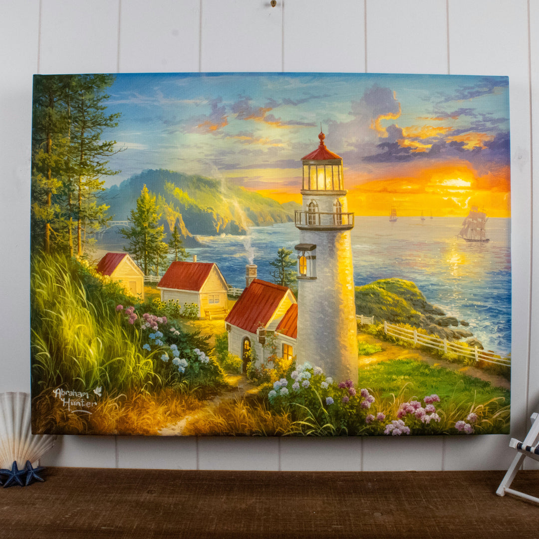 Evening Watch 18x24 Fully Illuminated LED Wall Art, handcrafted Christmas gift, Grande Place, Lancaster County PA