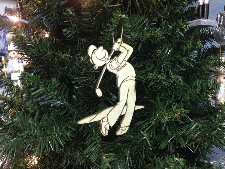 Golfer 5 personalized Christmas ornament