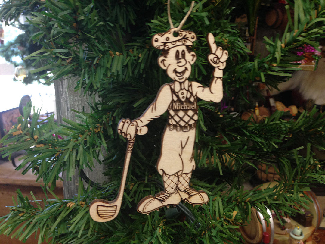 Golfer 6 personalized Christmas ornament