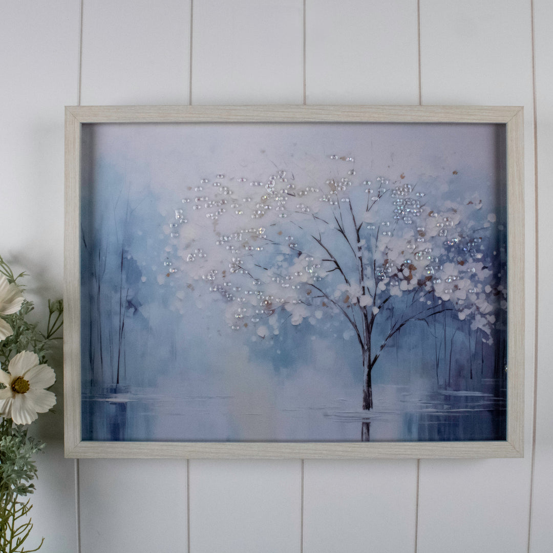 Blue Wonder 12x16 Jeweled Halo Glow LED Art