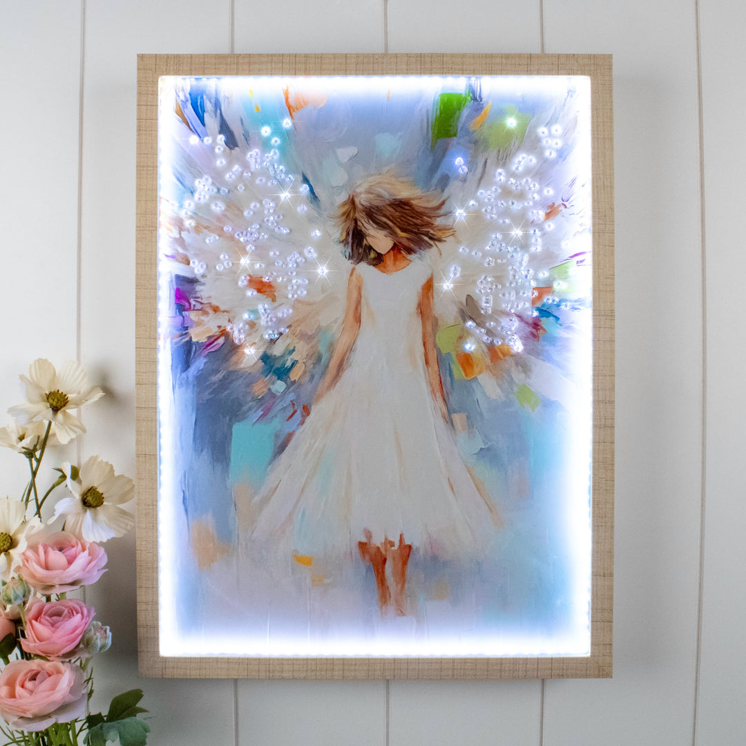 Amazing Grace 12x16 Jeweled Halo Glow LED Art, handcrafted Christmas gift, Grande Place, Lancaster County PA