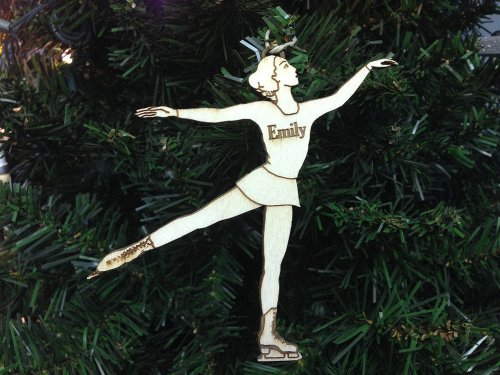 Ice Skating 2 personalized Christmas ornament
