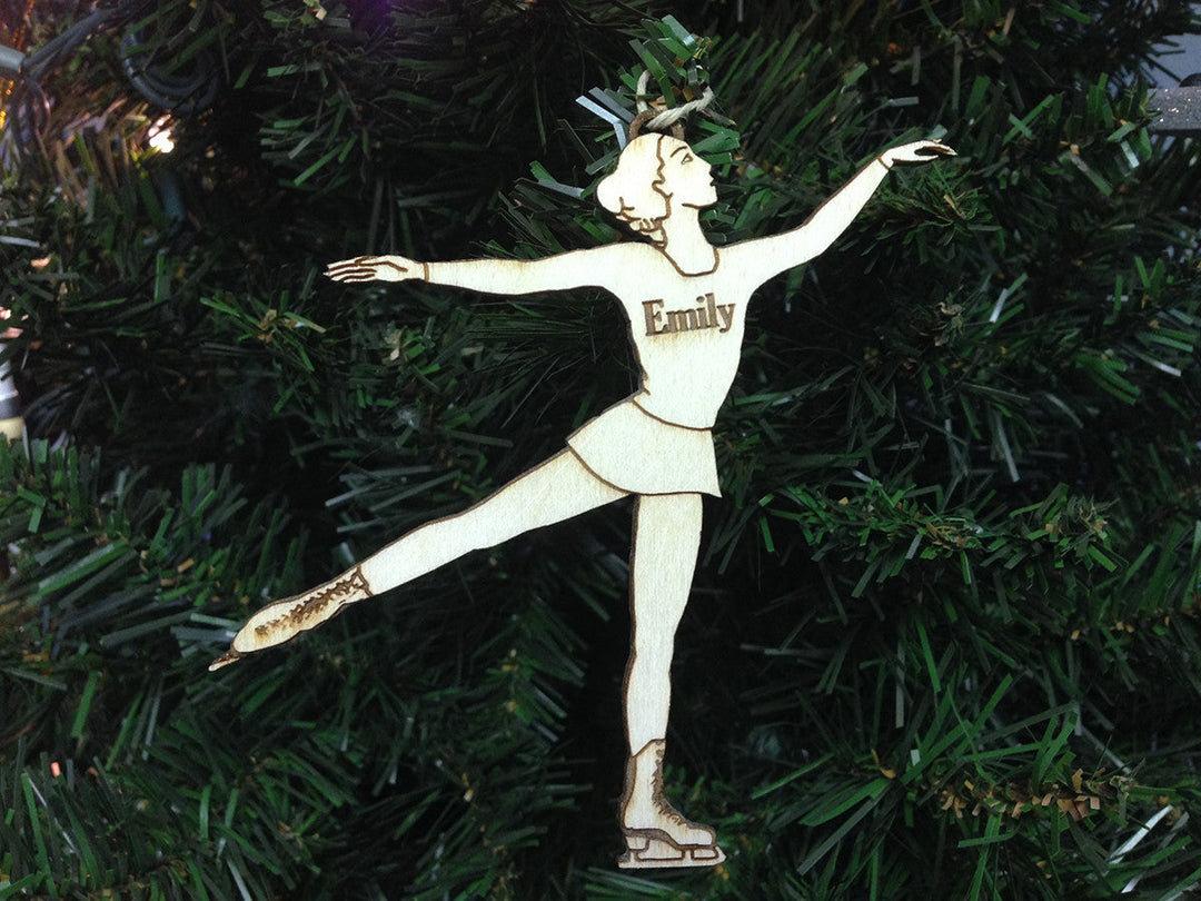 Ice Skating 2 personalized Christmas ornament