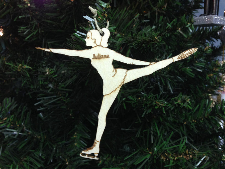 Ice Skating 3 personalized Christmas ornament